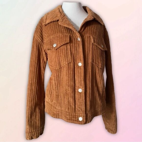 F21, Camel Tan, Corduroy Fitted Jacket - Picture 1 of 13